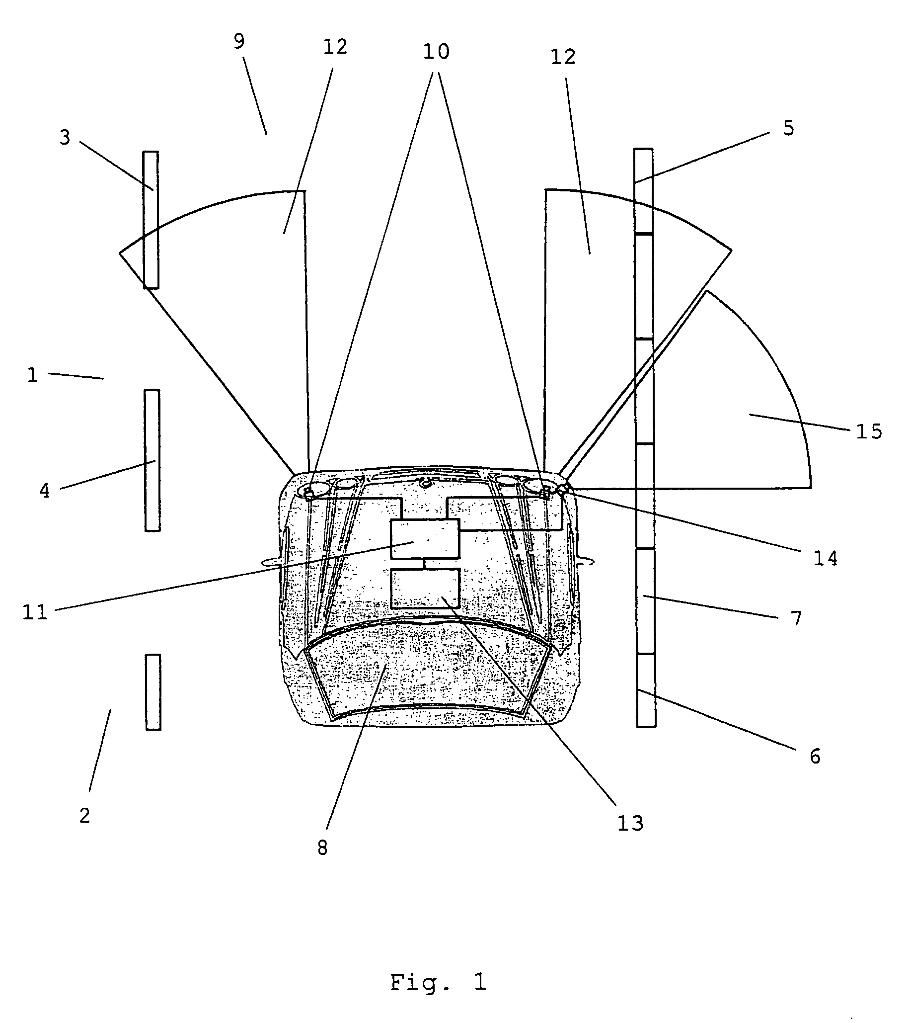 Lane-departure warning system with differentiation between an edge-of-lane marking and a structural boundary of the edge of the lane