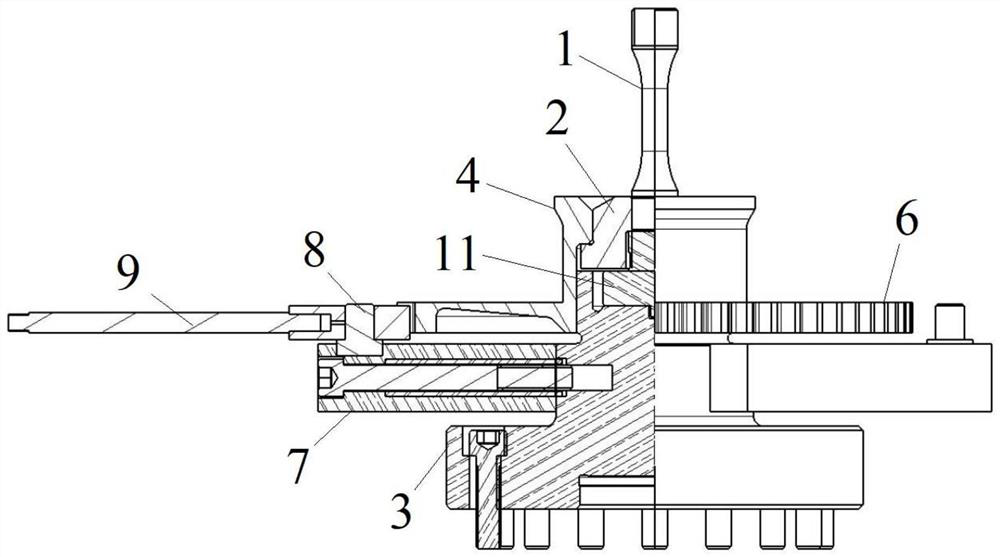 Sample fatigue tension and compression loading test device and installation method