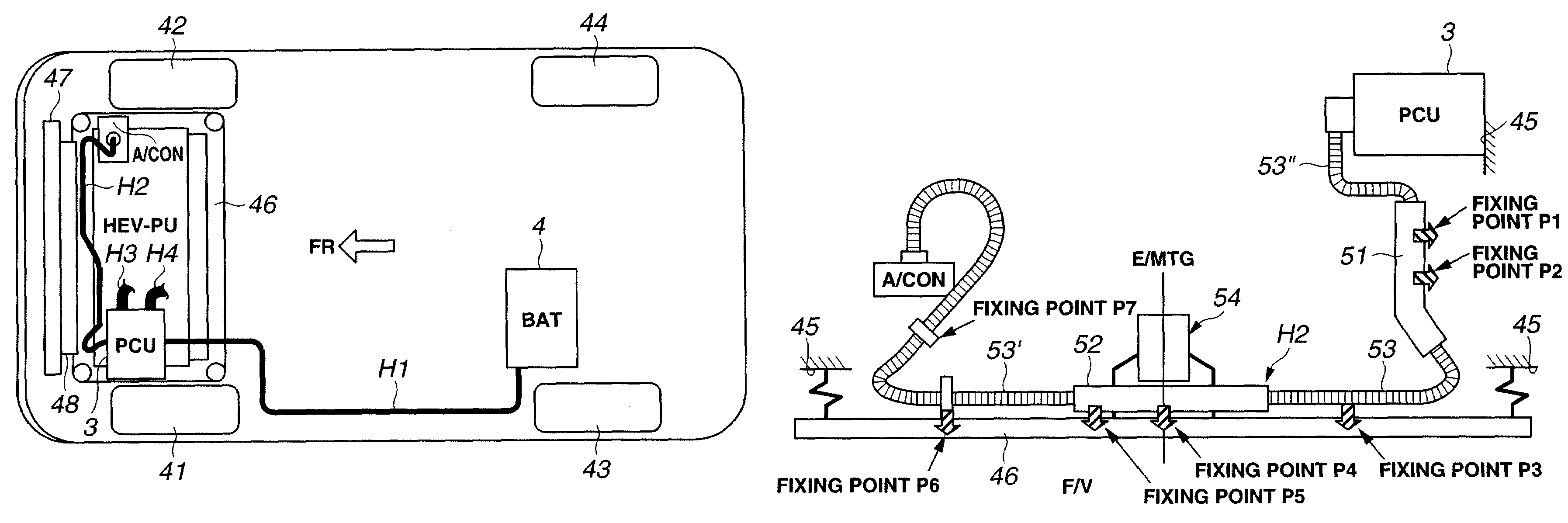 Harness routing structure for vehicle
