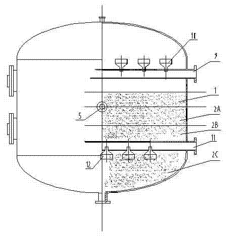 Quartz sand filter and air-water backwashing method thereof