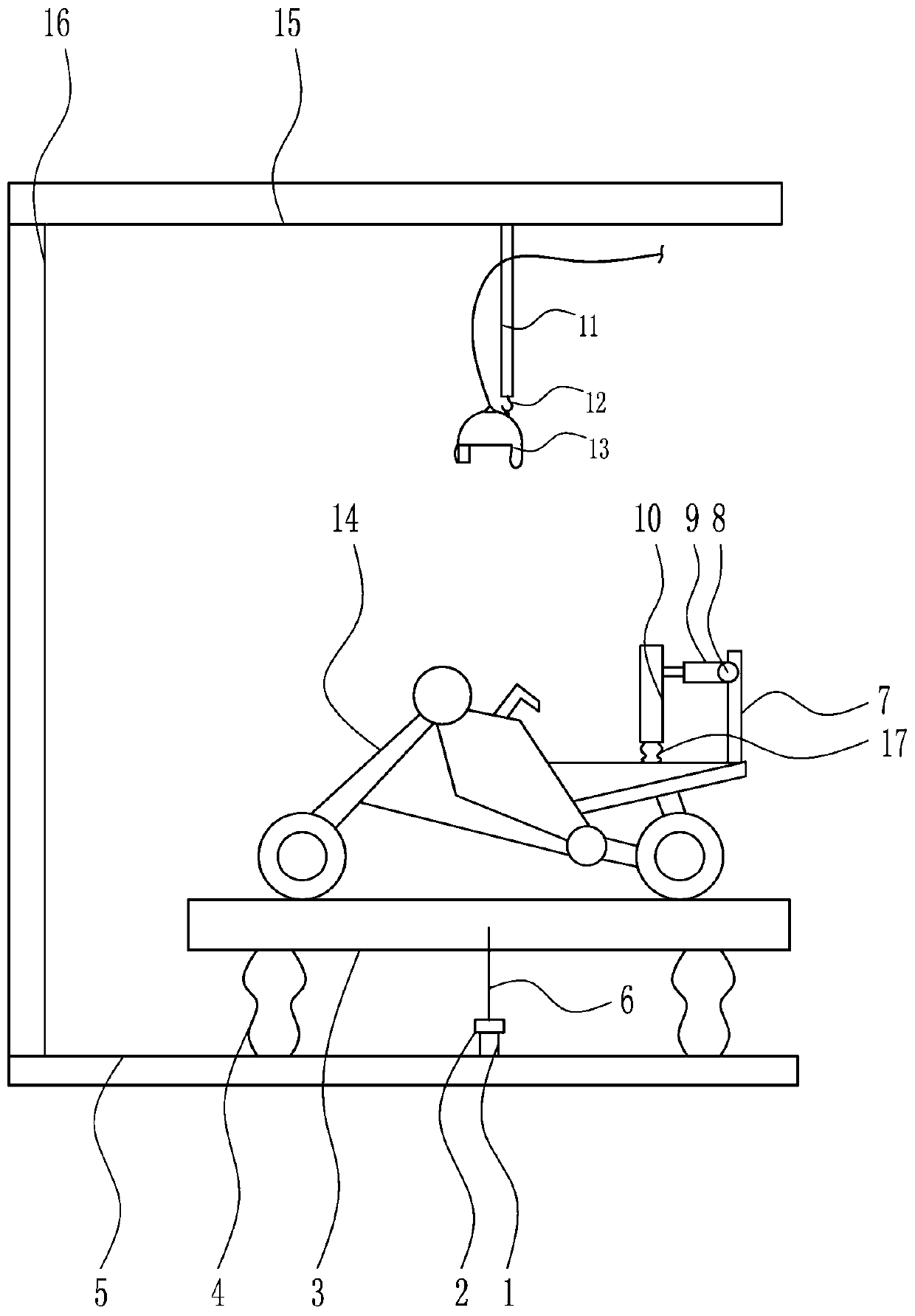 A virtual reality motorcycle game experience device