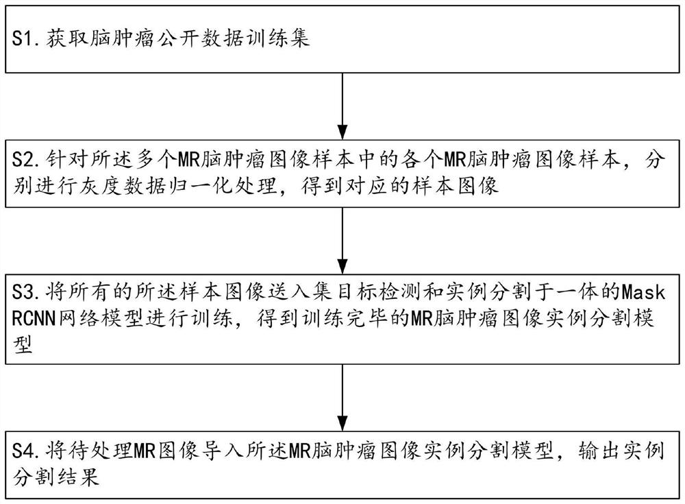 MR brain tumor image instance segmentation method, apparatus and device, and storage medium