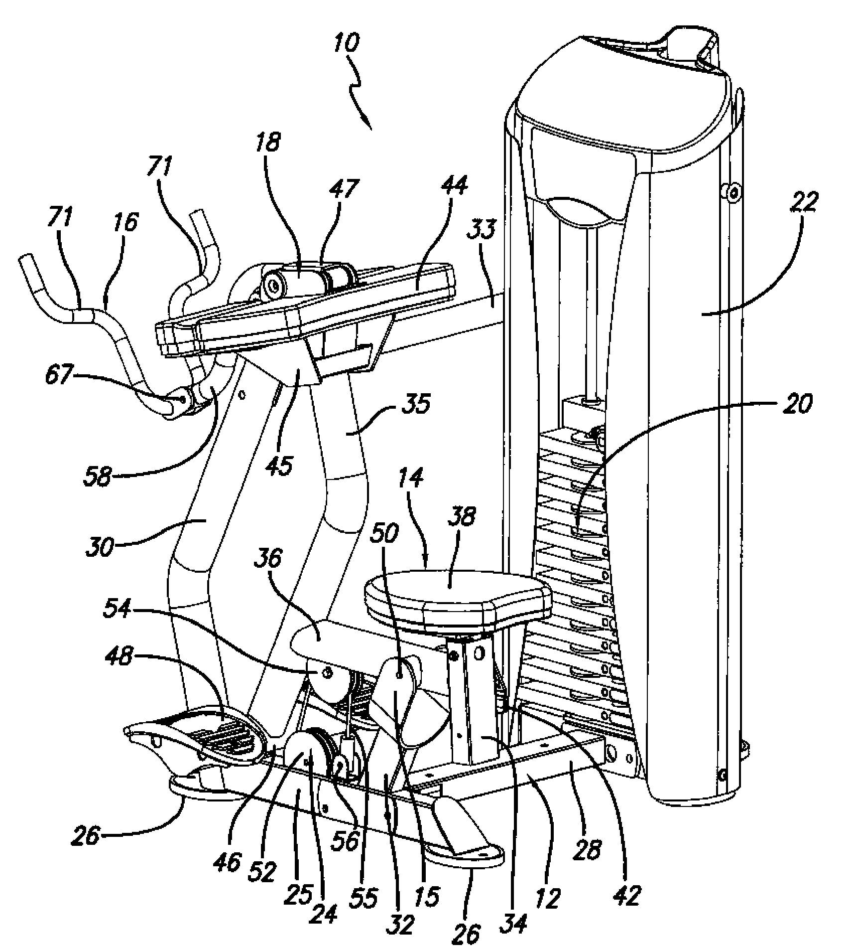 Arm Exercise Machine With Self-Aligning Pivoting User Support