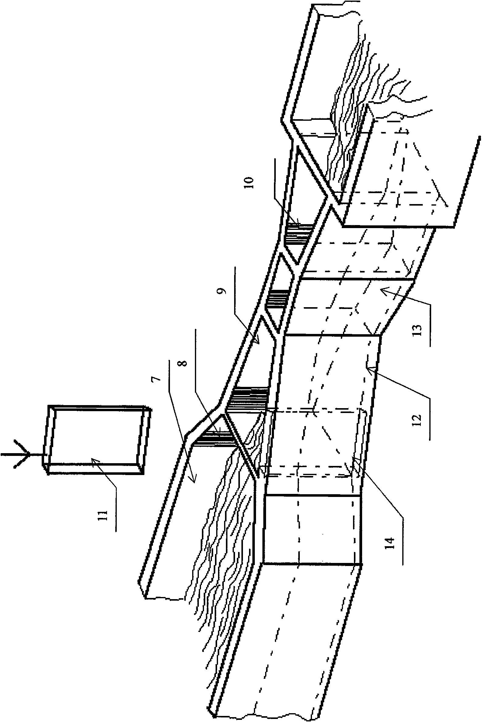 Preparation of trough body flow detecting plate type intelligent device