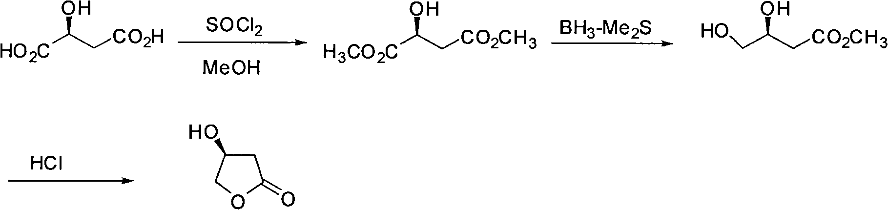 Synthesis method of S-beta-hydroxy-gamma-butyrolactone