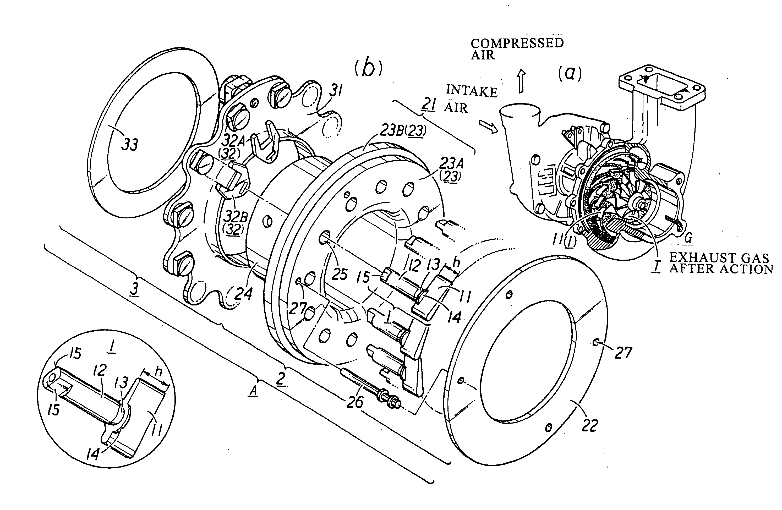 Surface-reformed exhaust gas guide assembly of vgs type turbo charger, and method surface-reforming component member thereof