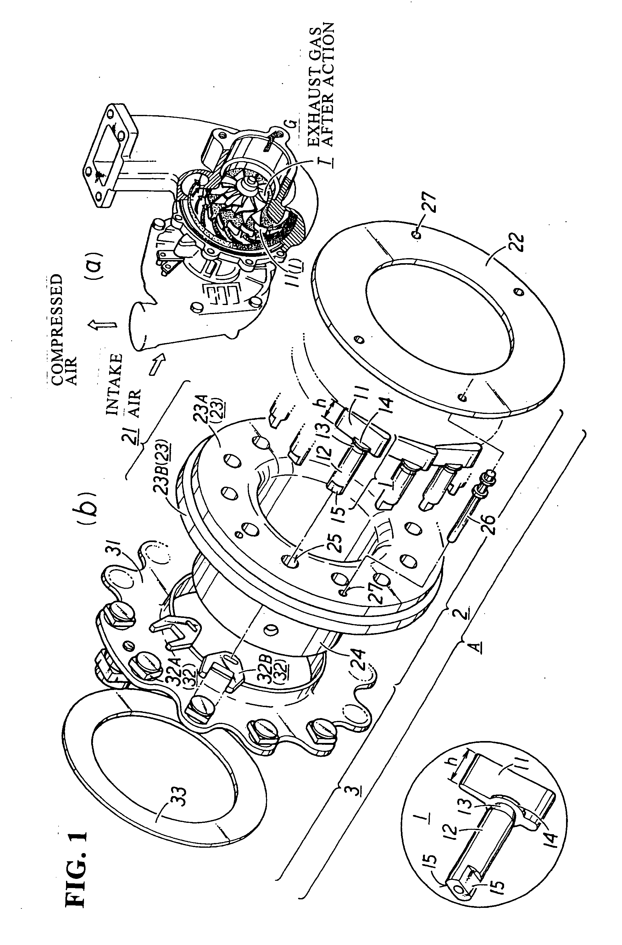 Surface-reformed exhaust gas guide assembly of vgs type turbo charger, and method surface-reforming component member thereof