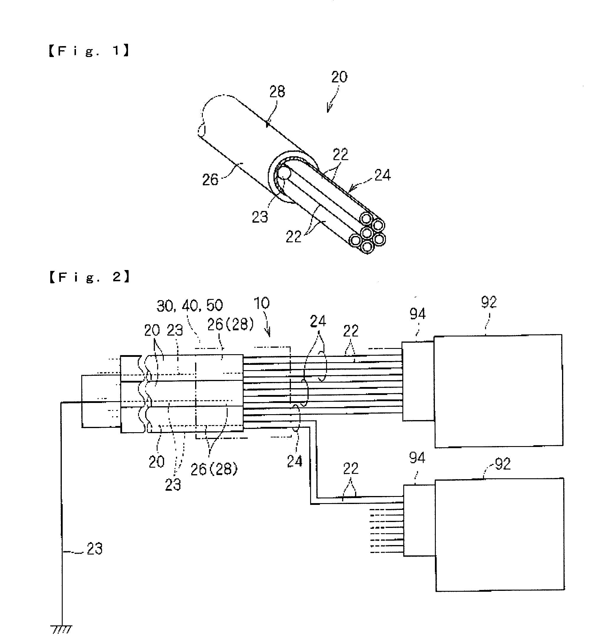 Connector-connecting terminal treatment structure for shielded wires and method of producing connector-connecting terminal treatment structure for shielded wires