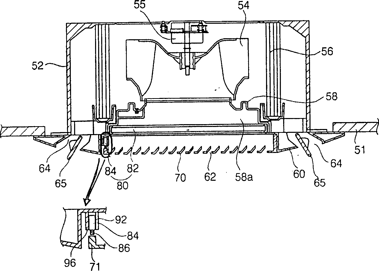 Ceiling board air conditioner with air cleaning device
