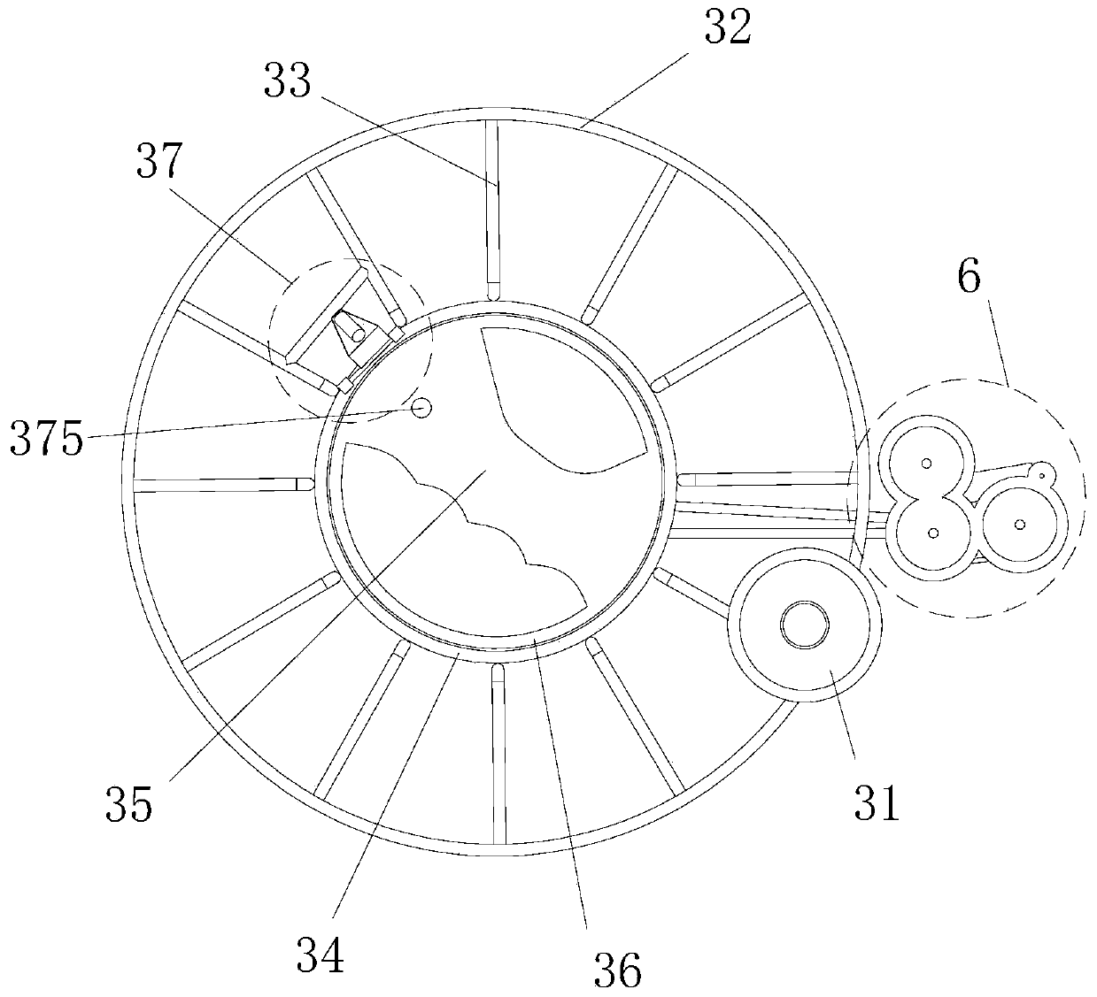 Threading device for measuring three-dimensional coordinates of pipe