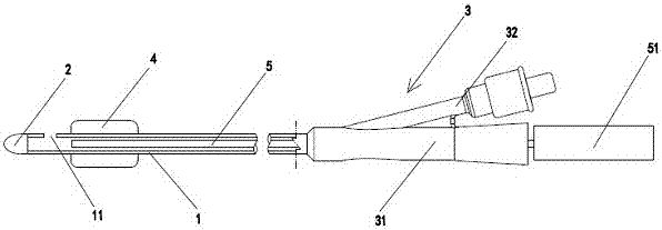 Balloon catheter for cervical dilatation equipped with guide wire