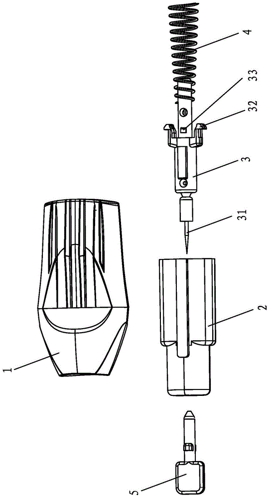 Forward press type blood collection device