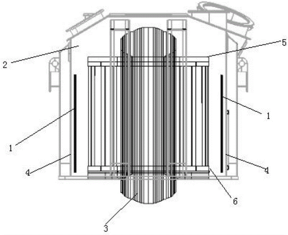 Damping structure for reducing vibration of transformer oil tank
