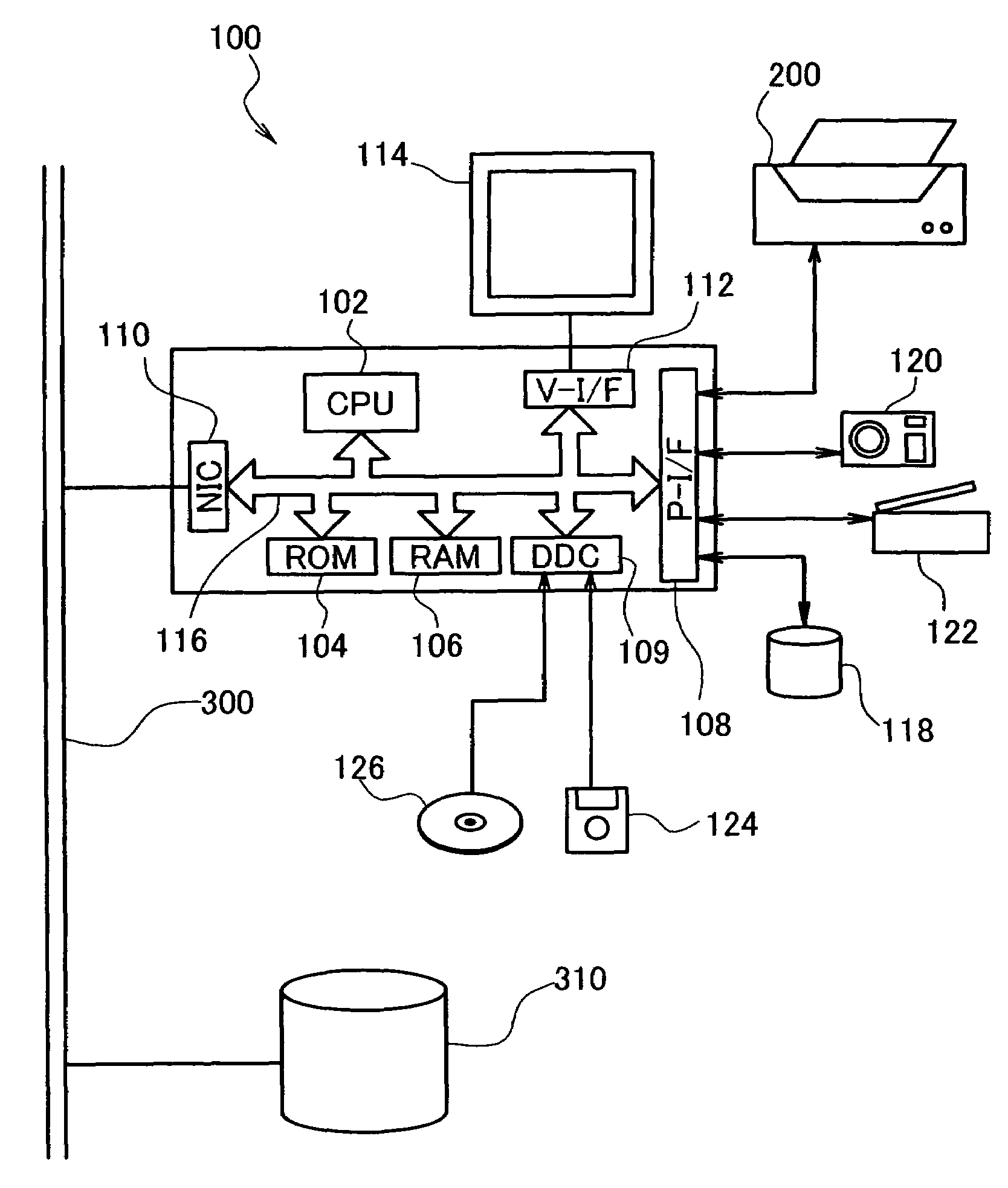Print system printing data while storing under compressed state, and printer for use therein