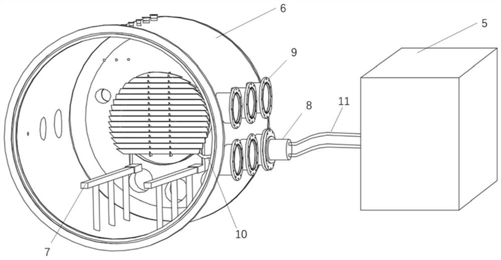 Thermal vacuum equipment with the function of absorbing condensable volatile pollutants and its application method