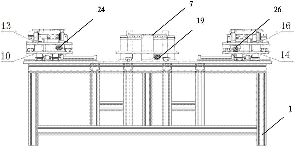 Automatic frame pressing device, automatic frame centering and pressing device and automatic frame centering and pressing system