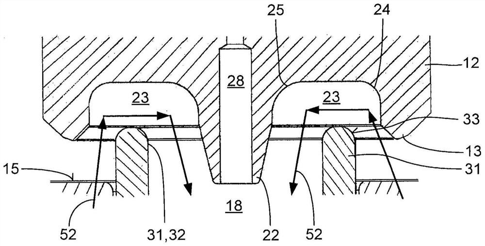 Device for increasing the exhaust velocity of a pneumatic regulating valve