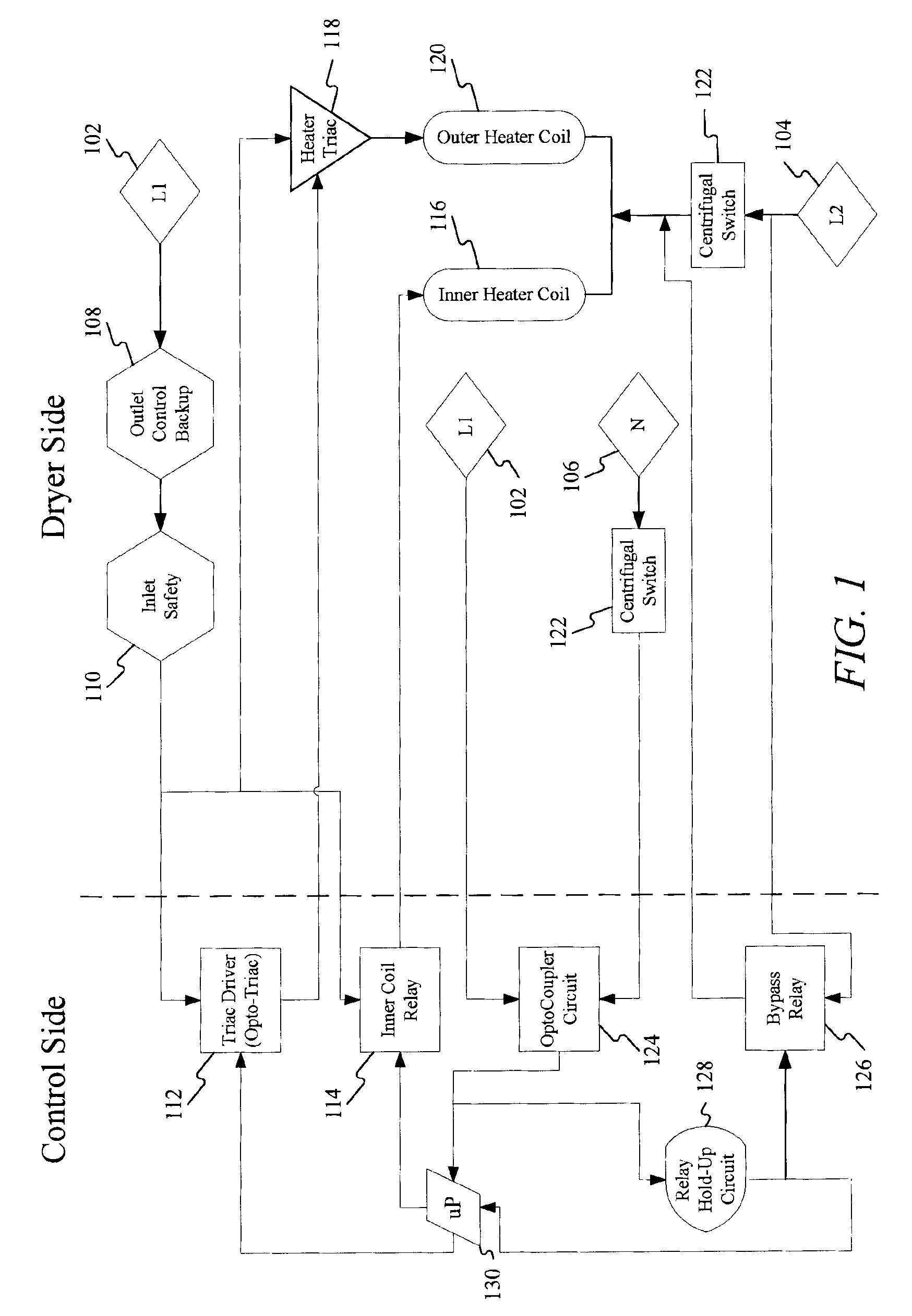 Centrifugal switch bypass for reverse tumble dryers