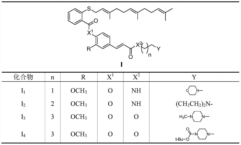 Phenyl acrylic acid farnesyl thiosalicylic acid (FTA) derivative as well as preparation method and application