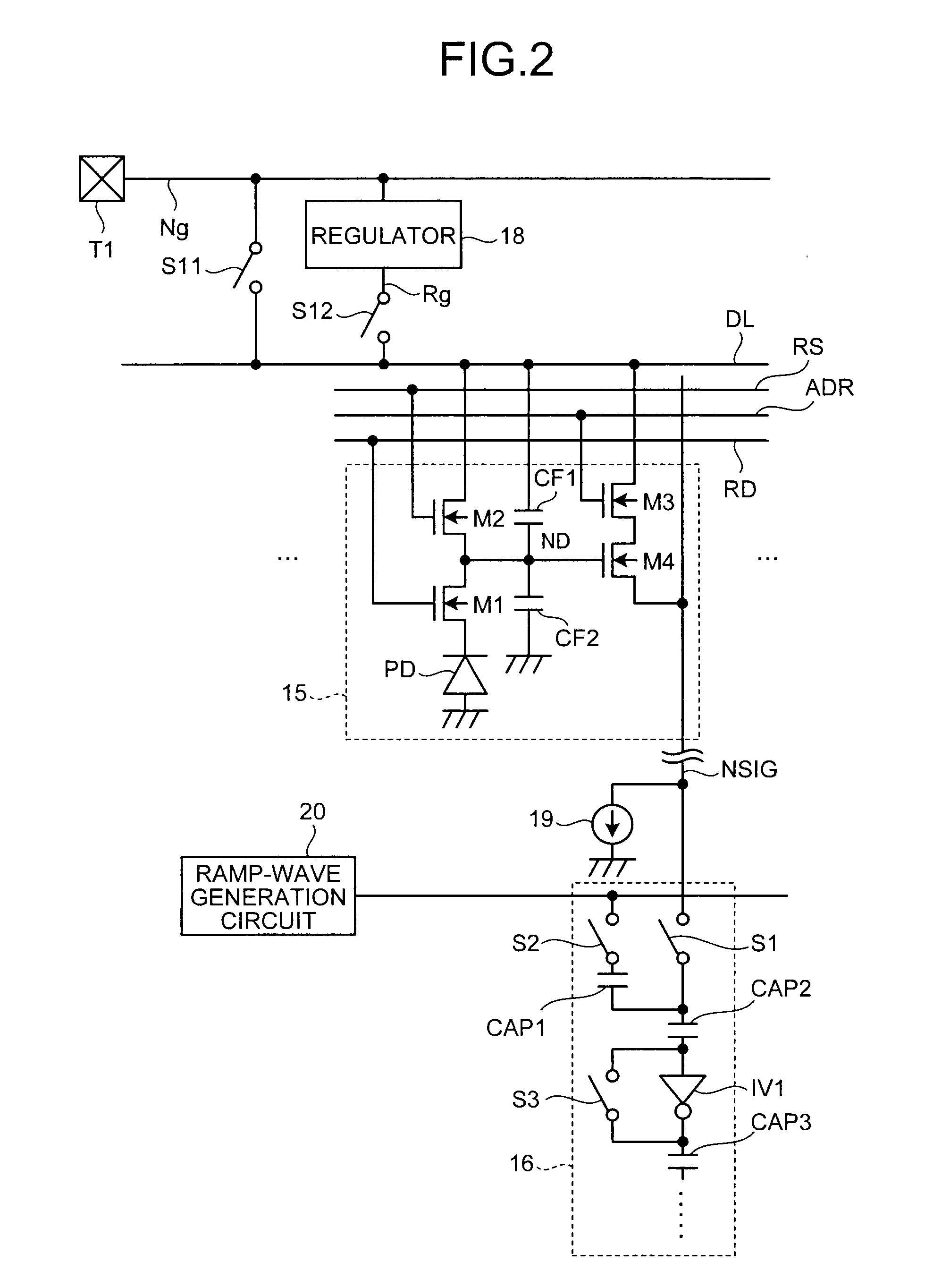 Power-supply-noise cancelling circuit and solid-state imaging device