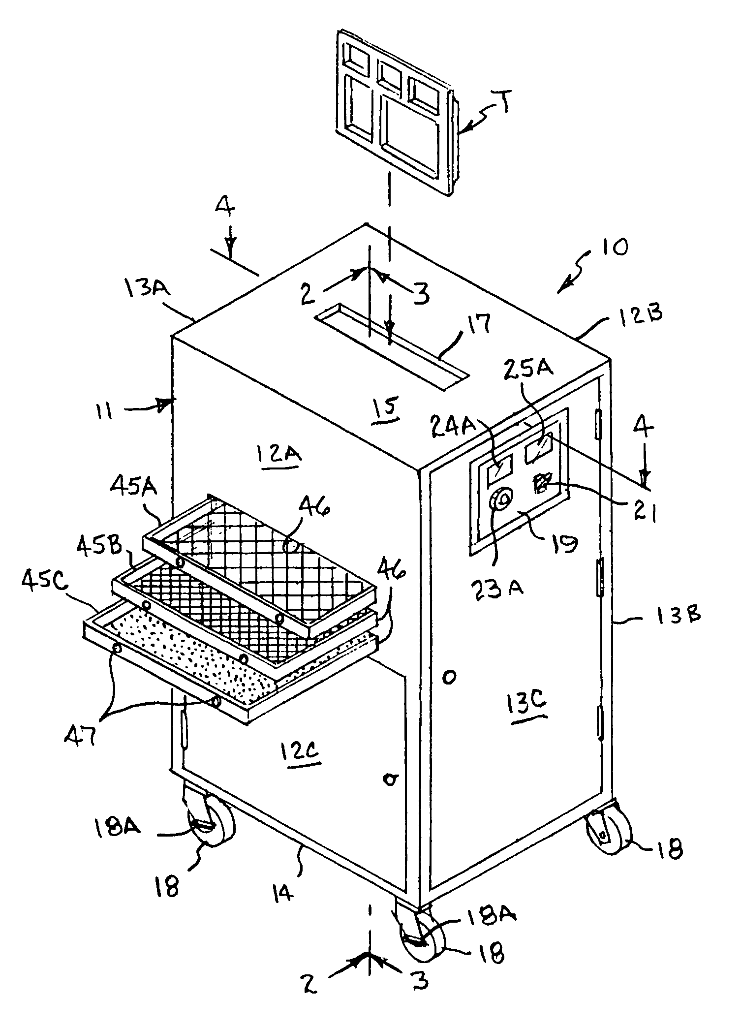 Portable food tray pre-wash and water recycling apparatus