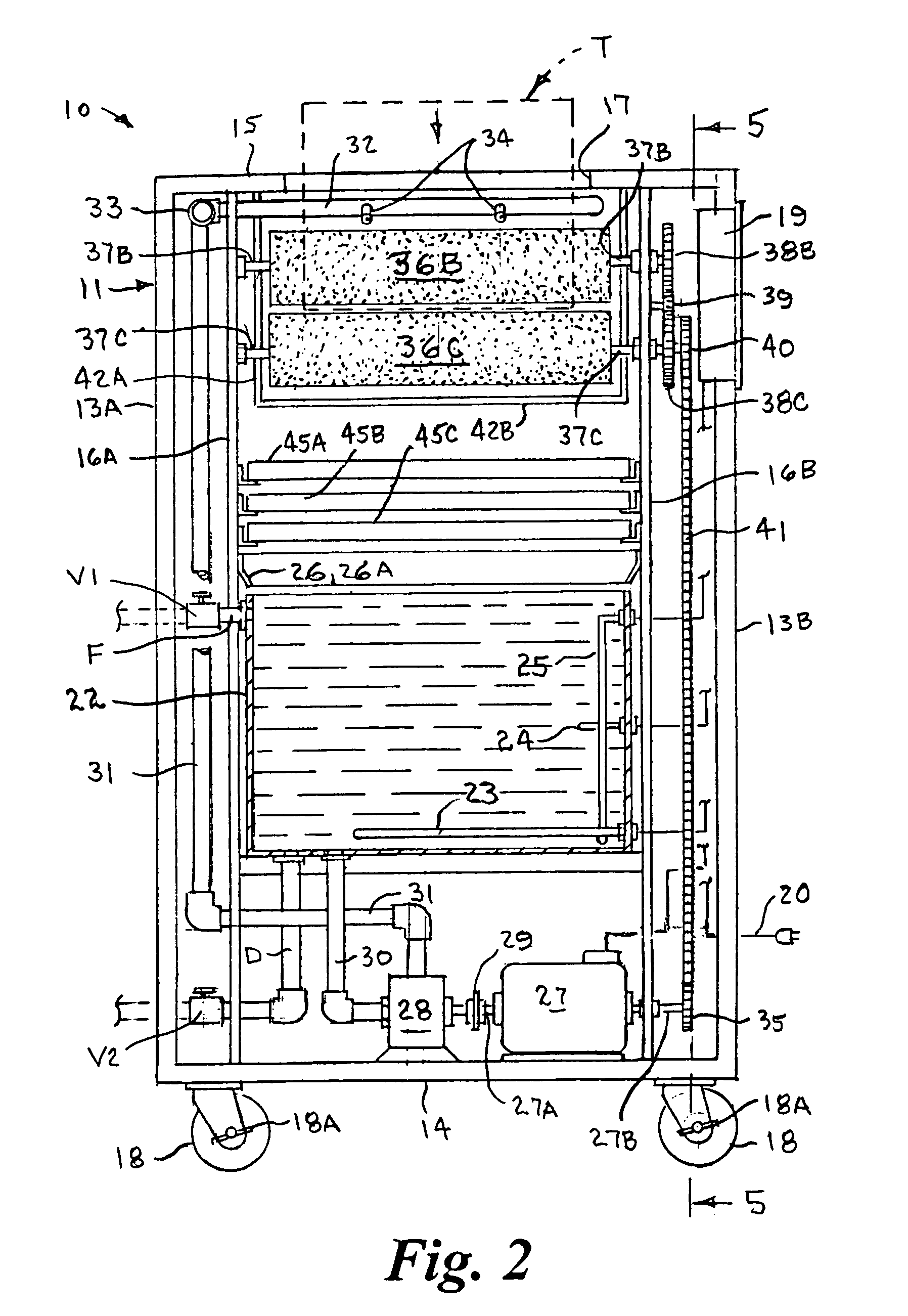 Portable food tray pre-wash and water recycling apparatus