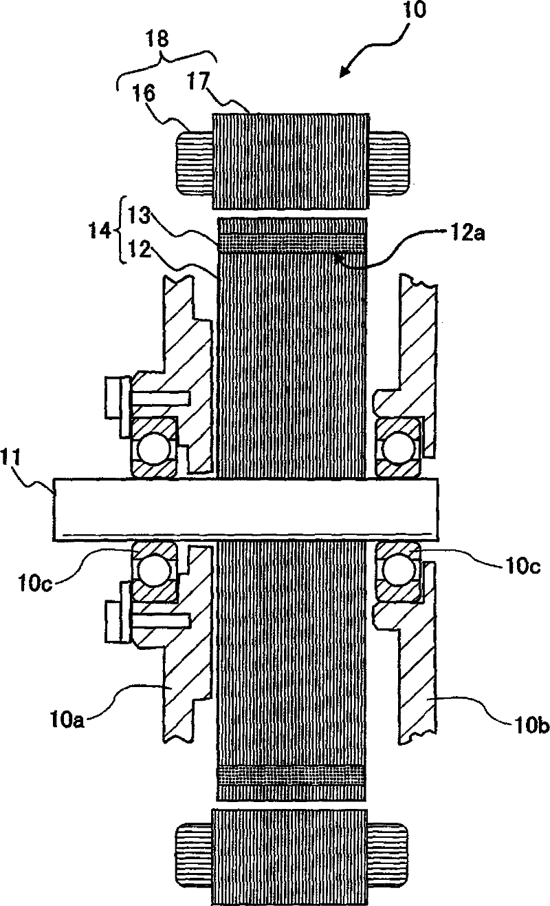 Rotor core and method of fastening rotor core and rotary shaft