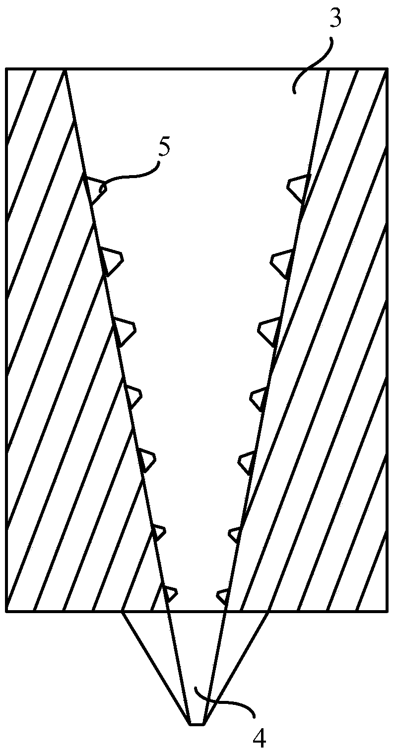 Elliptic cone threaded nozzle