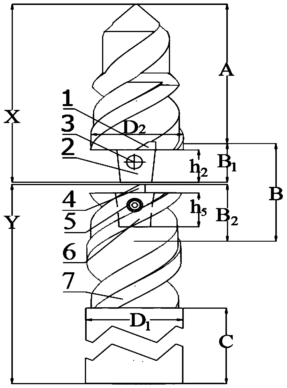 Split drilling tool connection structure for high-speed machining