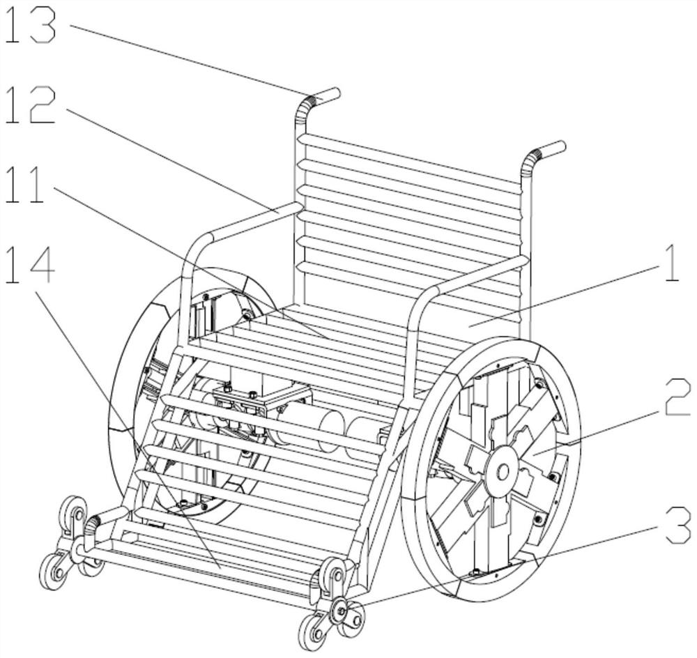 An adjustable electric ladder wheelchair