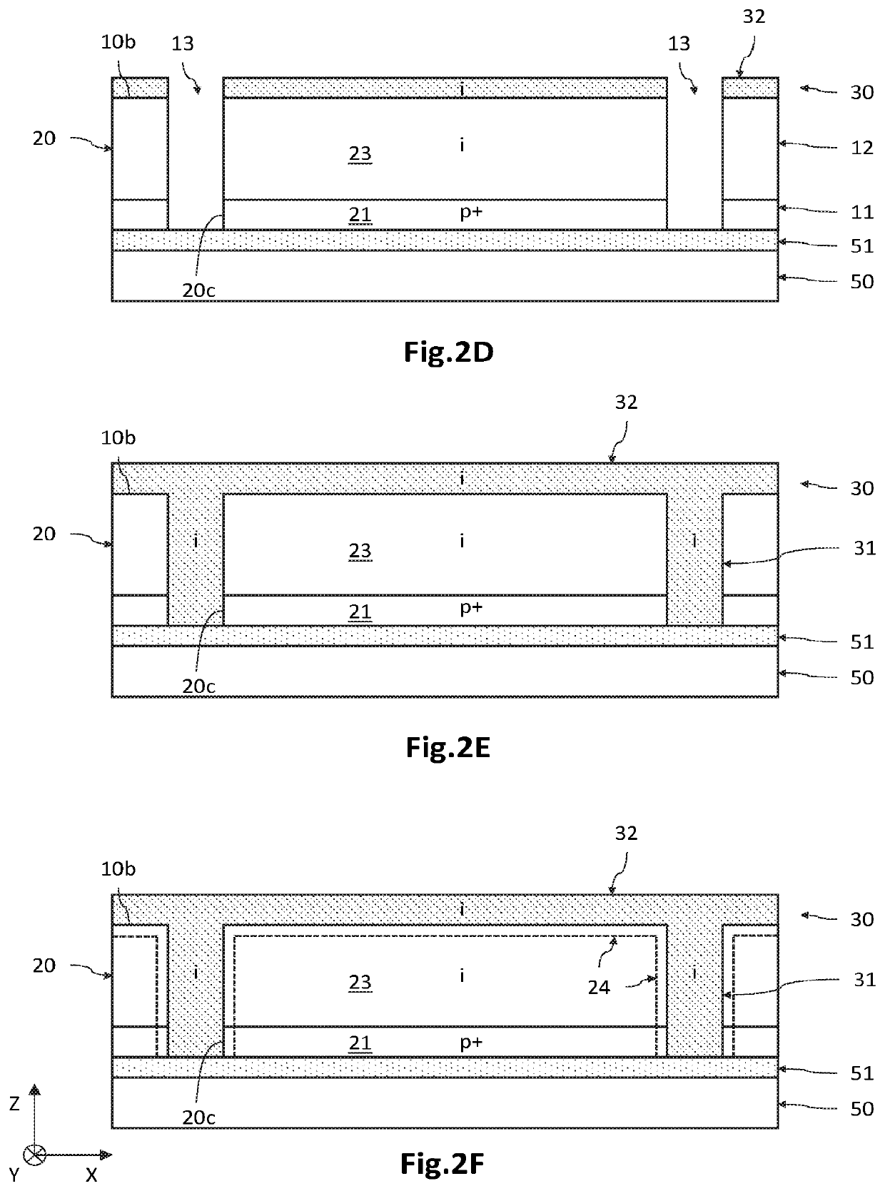 Process for fabricating an array of germanium-based diodes with low dark current