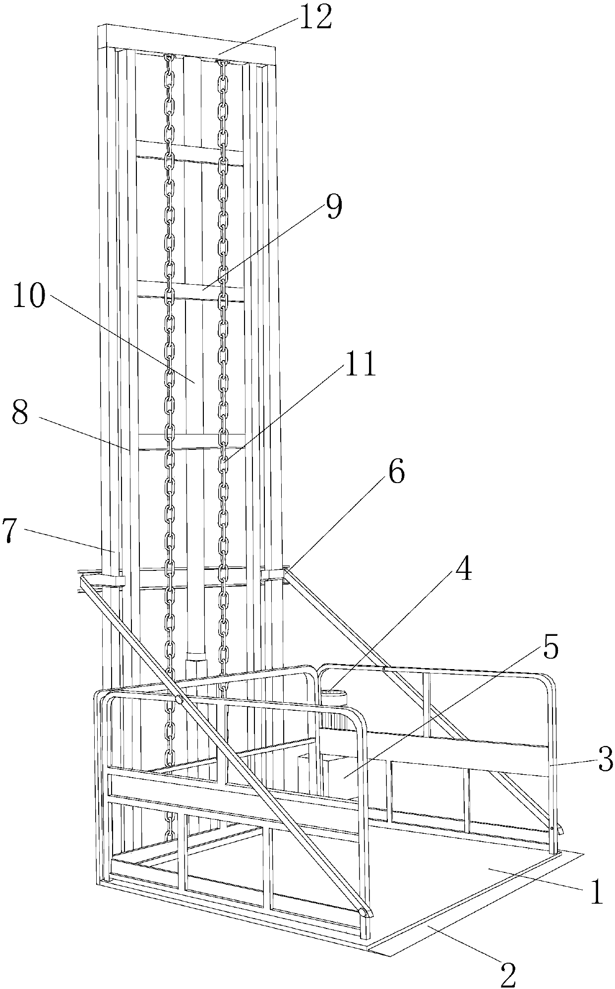 Anti-derailing safety protection device used for construction lift