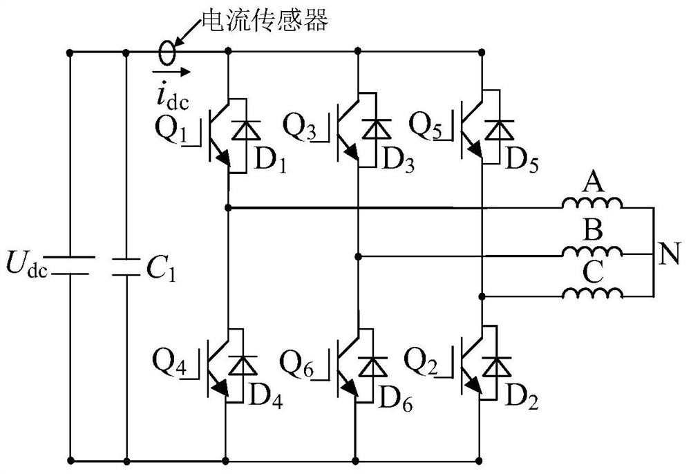 Doubly salient motor power converter open-circuit fault diagnosis method based on bus current