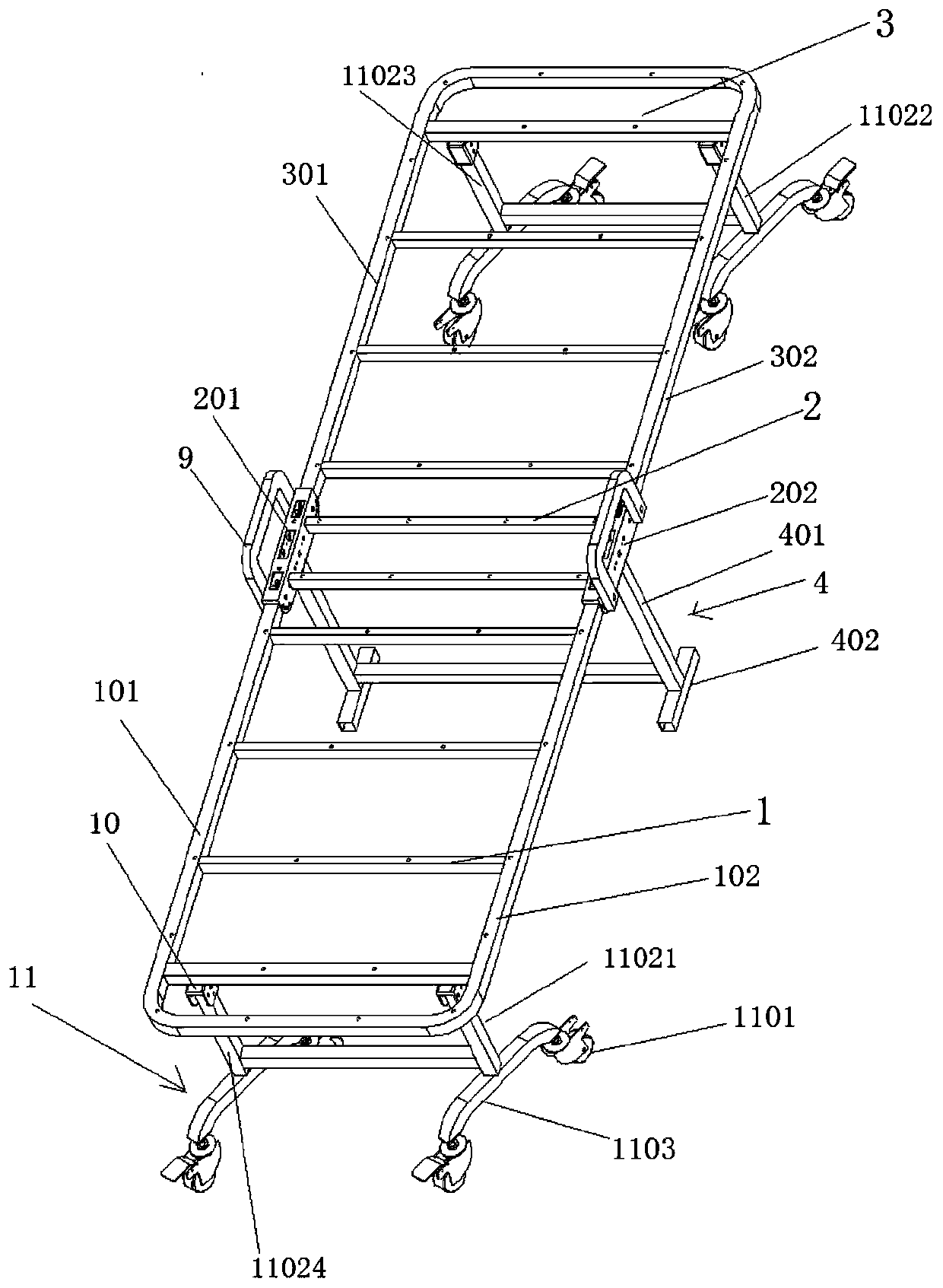 High-stability movable accompanying bed