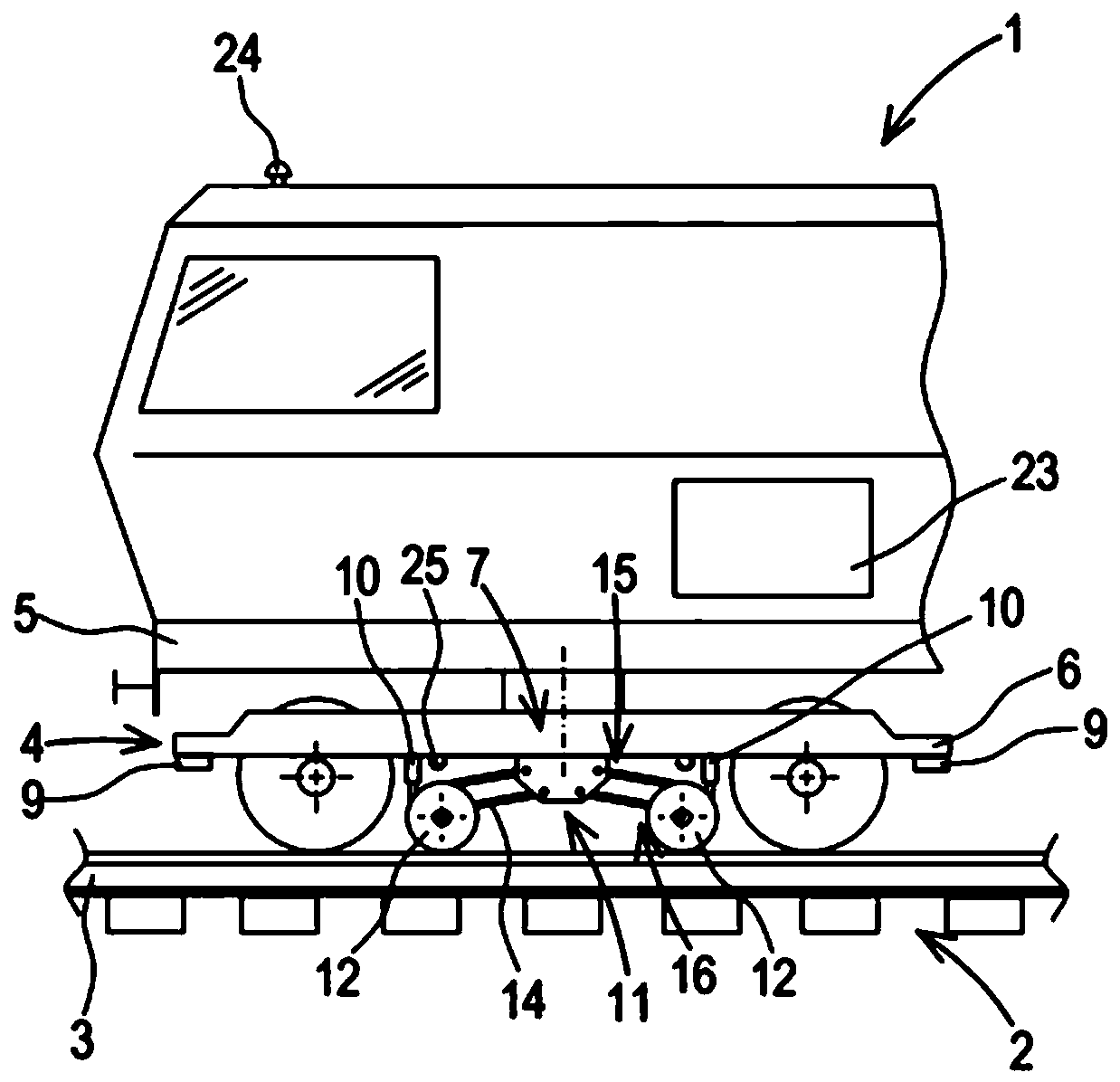 Track-measuring vehicle and method for recording track geometry