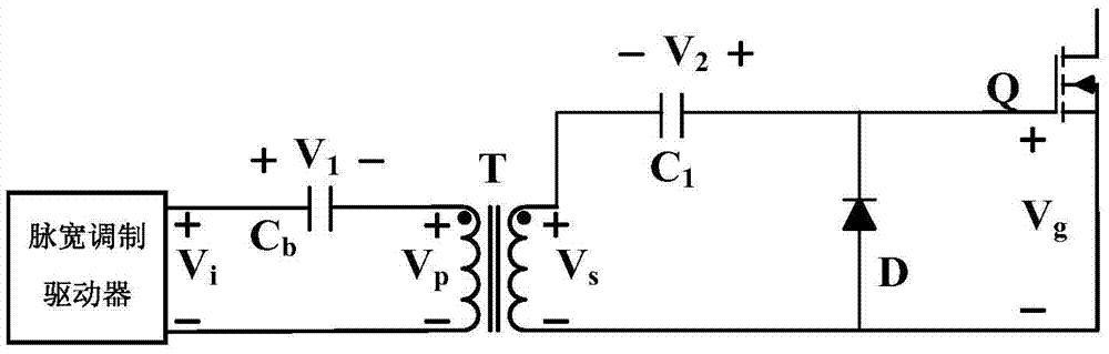 A power switch tube isolated gate drive circuit for a power converter