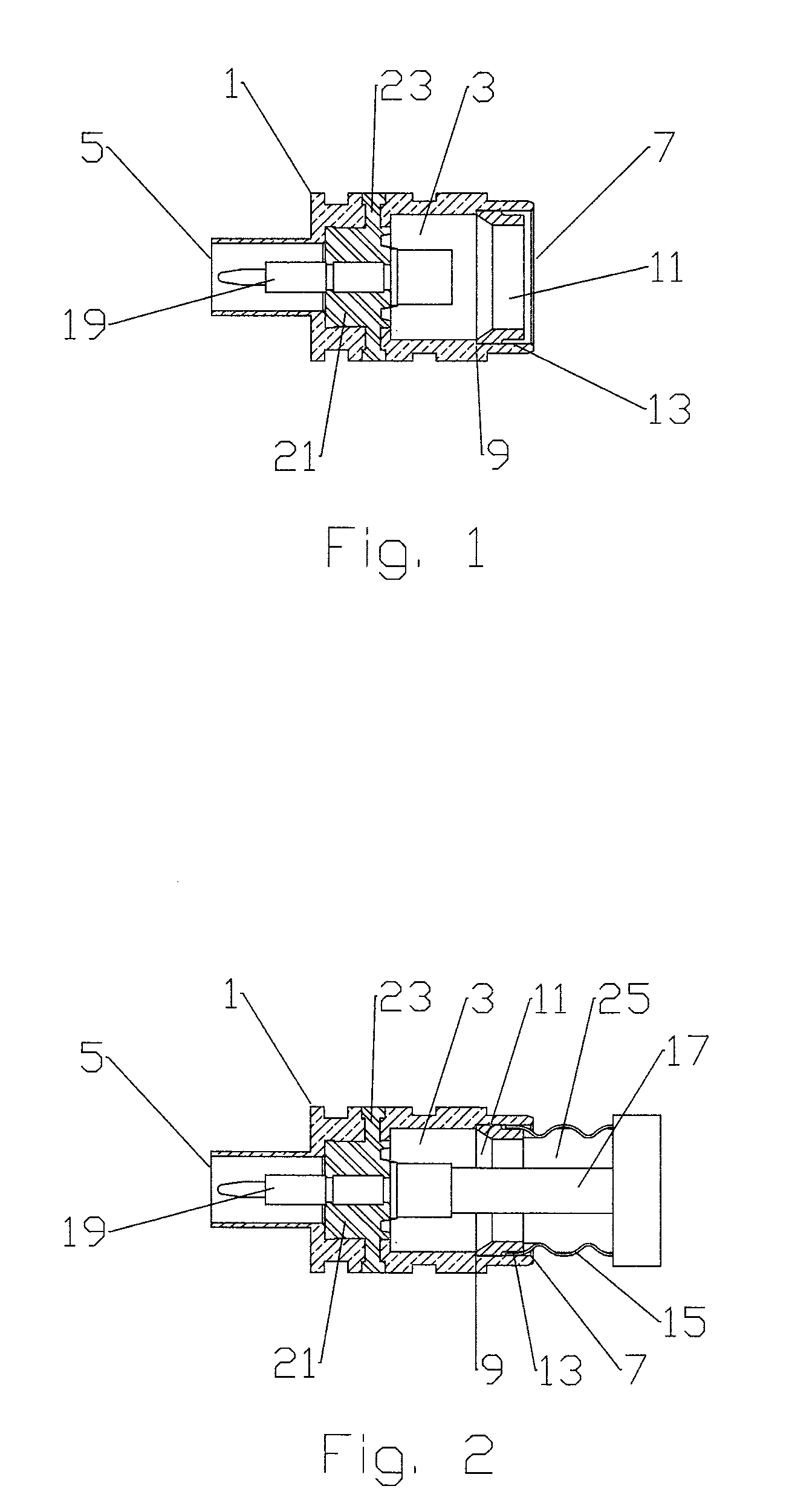 Connector with Outer Conductor Axial Compression Connection and Method of Manufacture