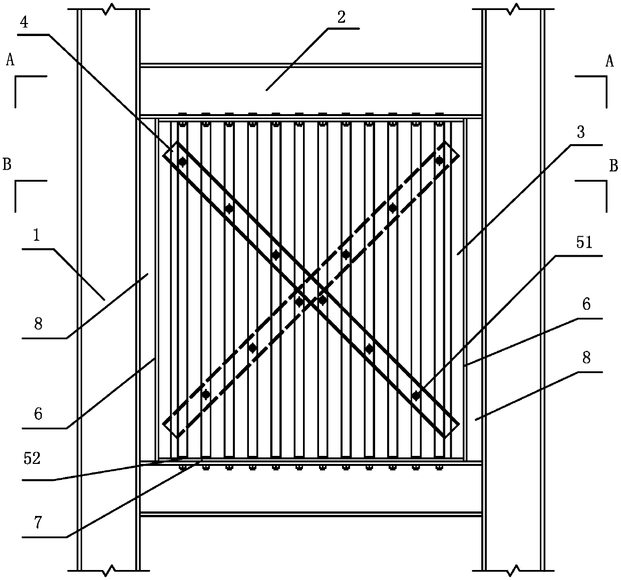 A cross-stiffened steel plate shear wall with side slits