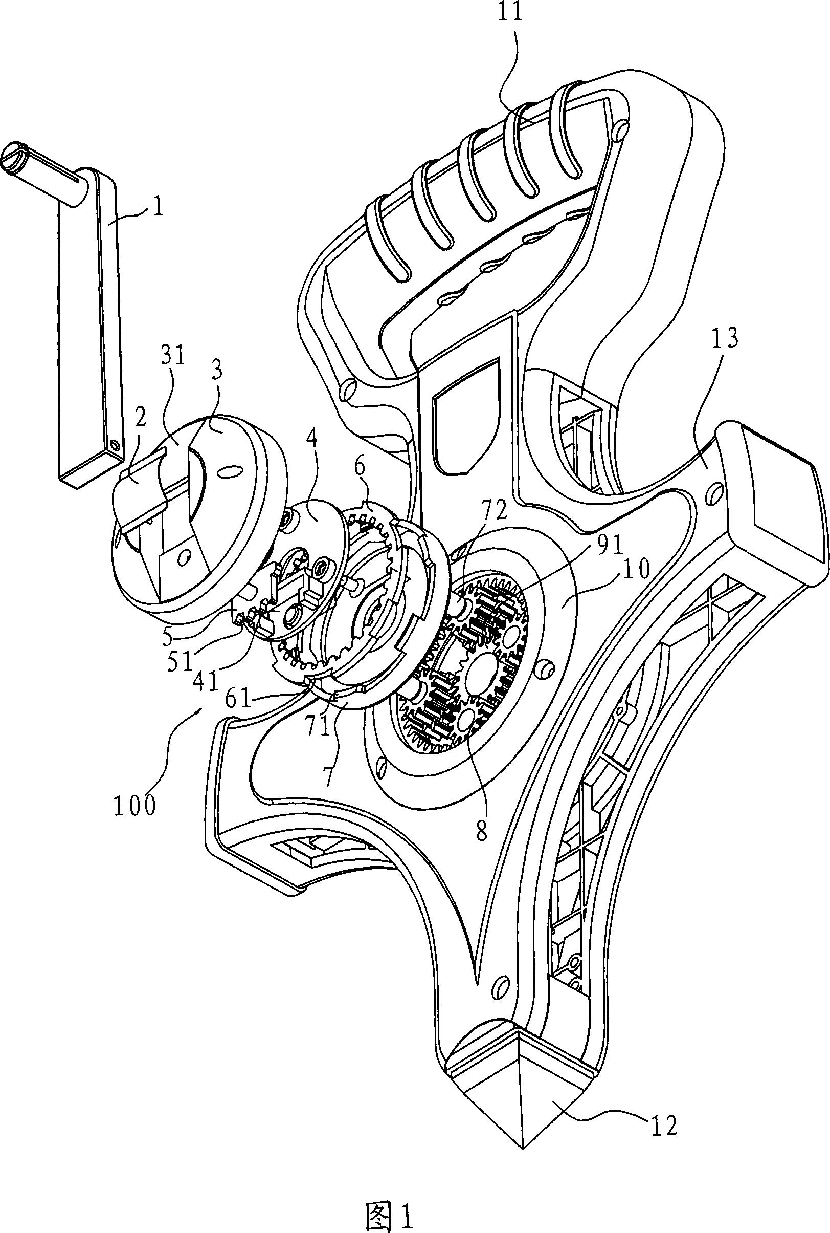 Tapeline with unidirectional transmission mechanism