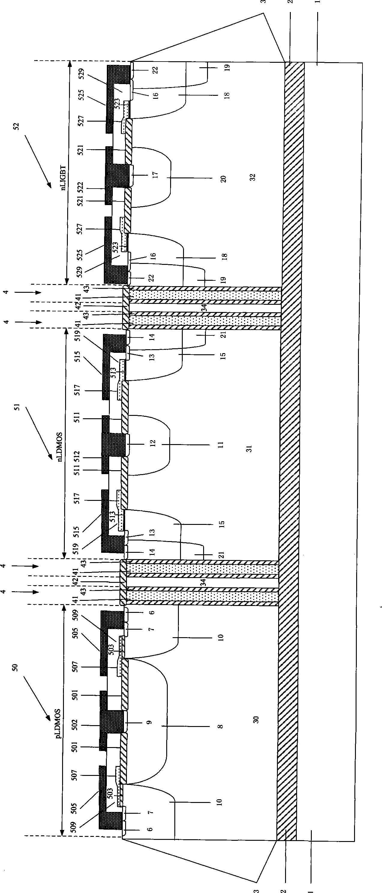 High voltage device for drive chip of plasma flat-panel display