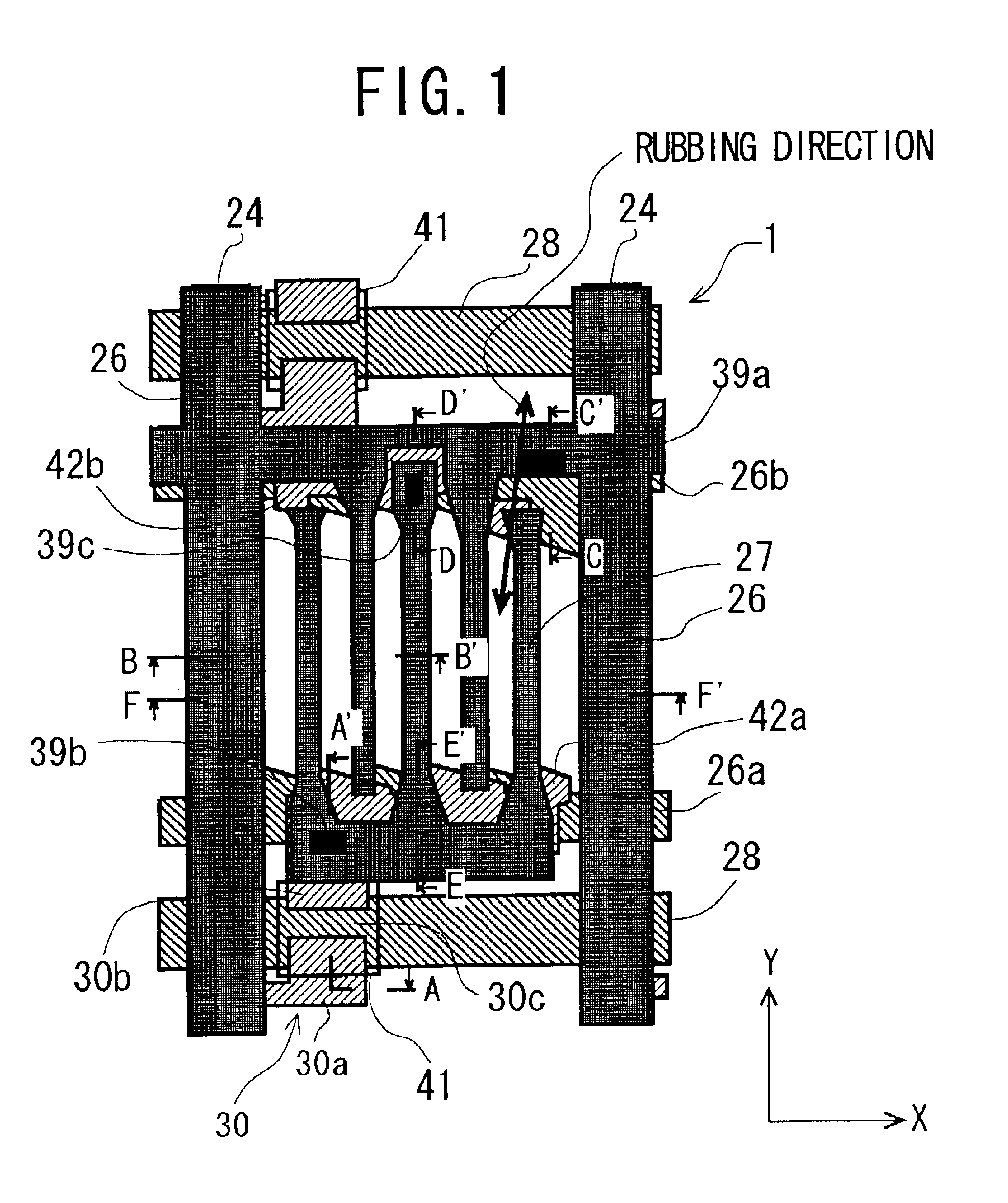 Active-matrix addressing liquid-crystal display device using lateral electric field and having two storage capacitors