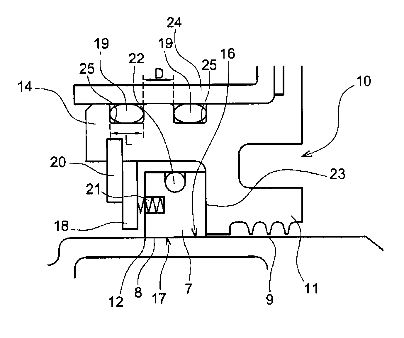 Gasket device for the bearing of a turbomachine, comprising two elastic seals