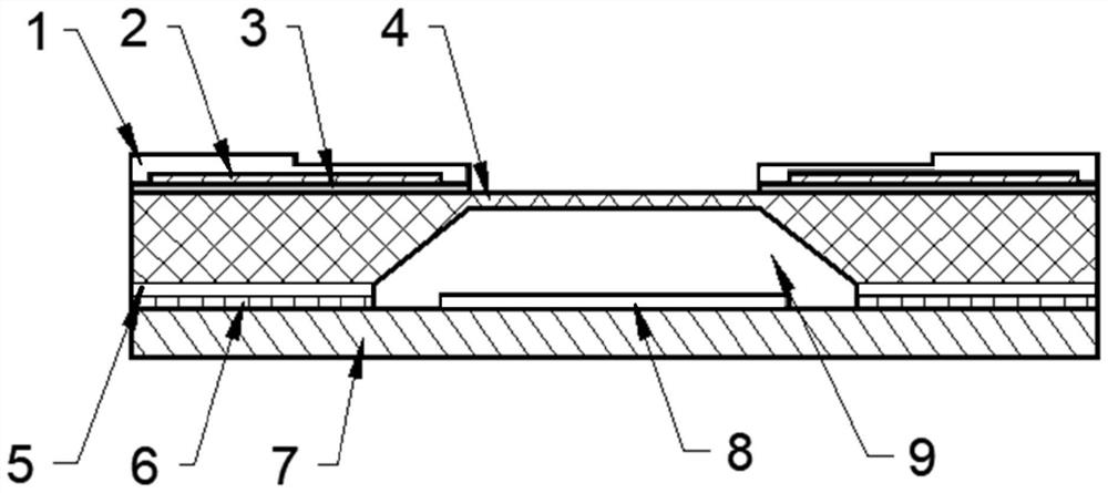 Composite film sensor for measuring heat flux density and pressure and preparation method thereof