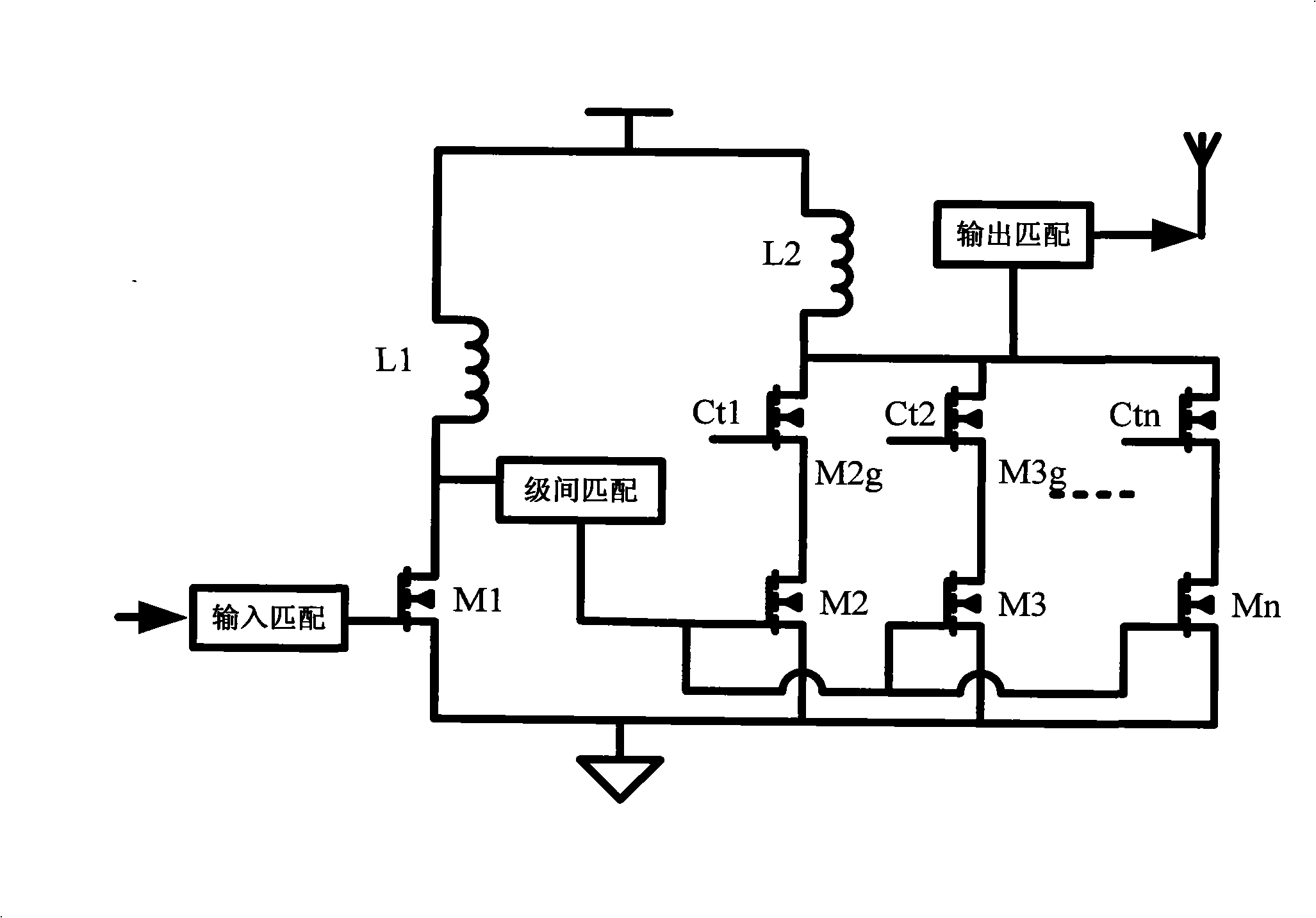 Radio-frequency power amplifier for amplitude modulation and UHF radio frequency identification tag