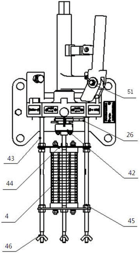 A manually operated three-station mechanism