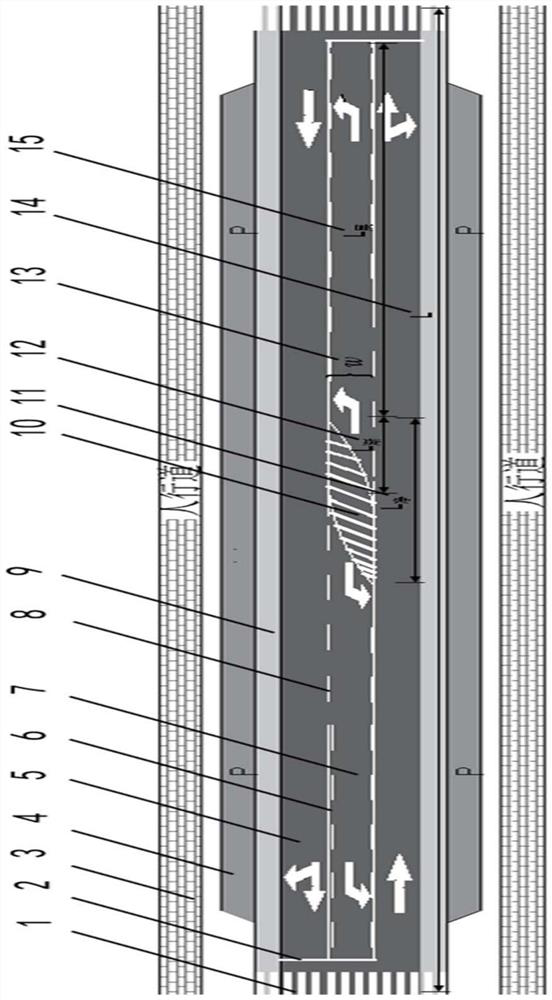 Reduced lane and its setting method based on the design concept of narrow road