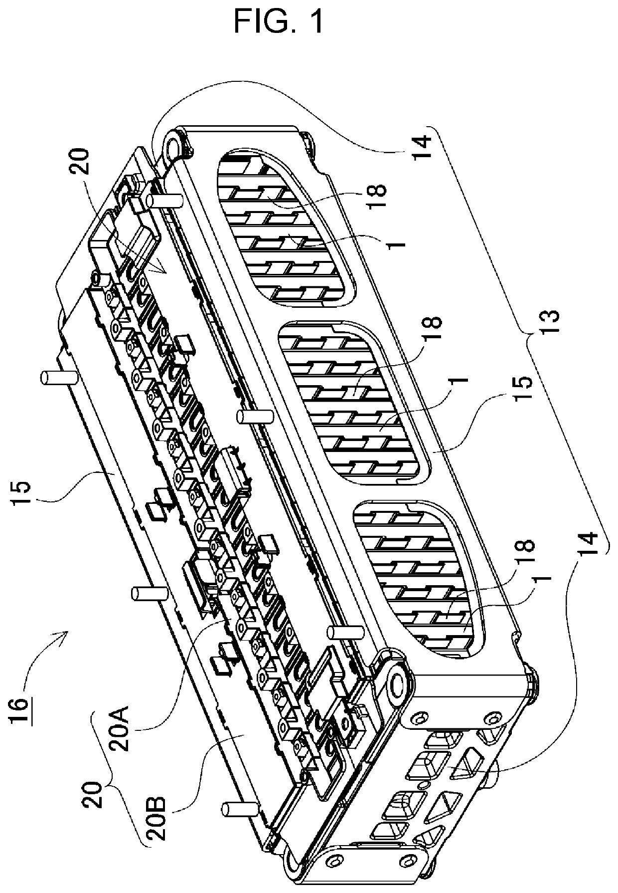 Power supply device, vehicle in which same is used, and bus bar