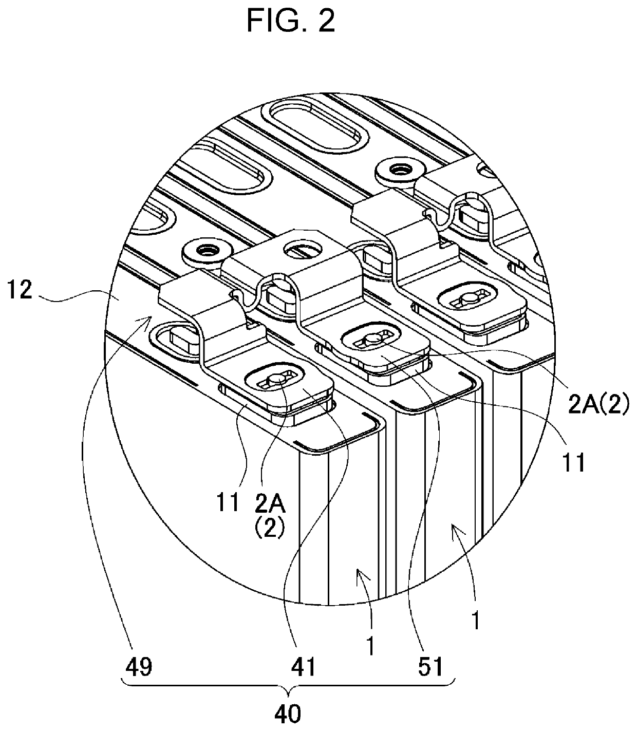 Power supply device, vehicle in which same is used, and bus bar