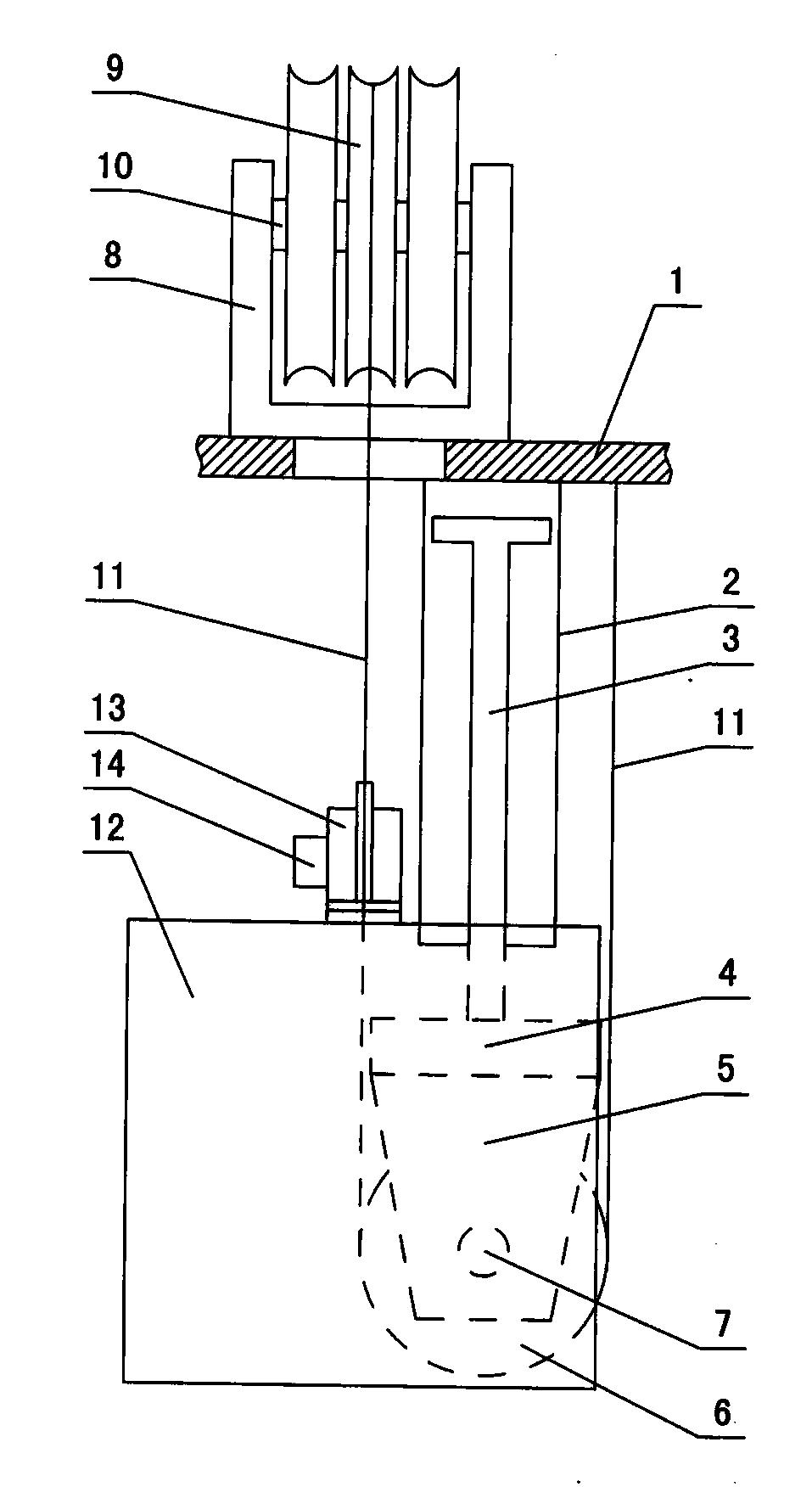Hang-upside-down type laterally-arranged hydraulic goods lift