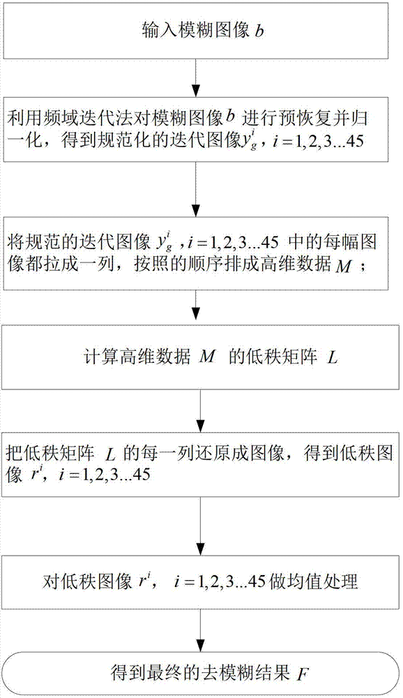 Low-order decomposition method for blind deblurring of images